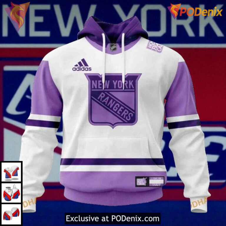 Hockey Fight Cancer Custom 2025 New York Rangers All Over Print Hoodie 3D