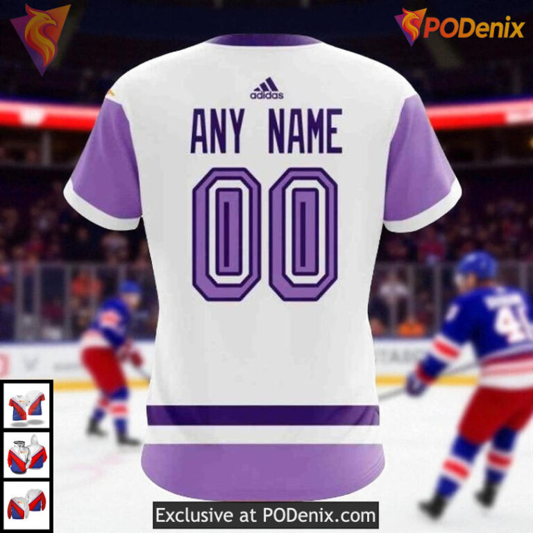 Hockey Fight Cancer Custom 2025 New York Rangers All Over Print Hoodie 3D - 3