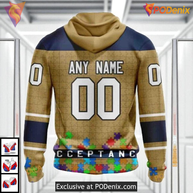 Hockey Fights Against Autism Tribute Custom Florida Panthers Full Print Hoodie 3D - 1