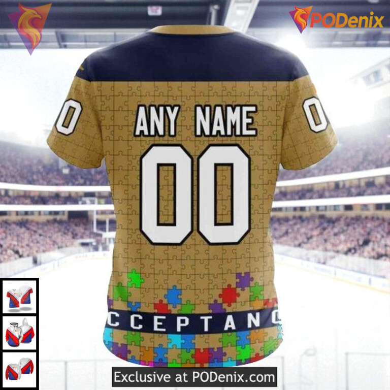 Hockey Fights Against Autism Tribute Custom Florida Panthers Full Print Hoodie 3D - 3