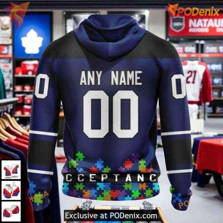 Hockey Fights Autism Toronto Maple Leafs Unisex Hoodie, Custom NHL 3D Gear - 1