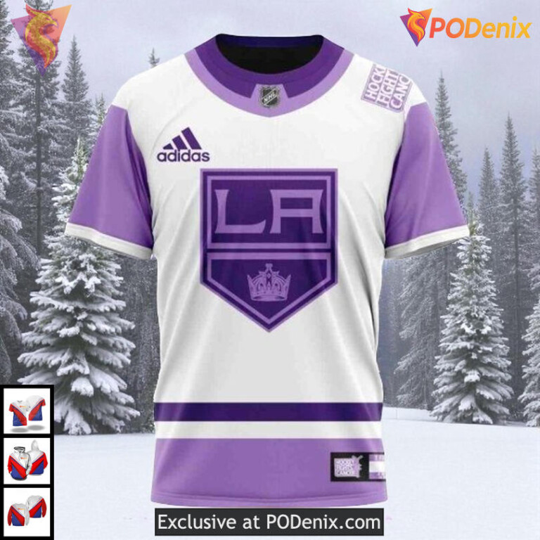 Hockey Fights Cancer 2025 Custom Los Angeles Kings Hoodie 3D NHL Gear - 2