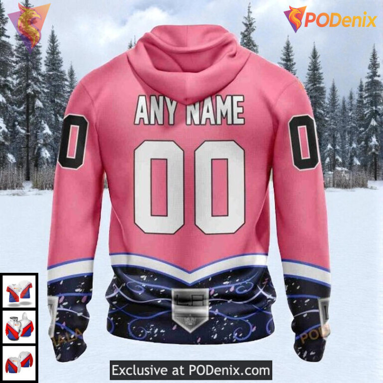 Hockey Fights Cancer Awareness Custom Los Angeles Kings Personalized 3D Hoodie - 2