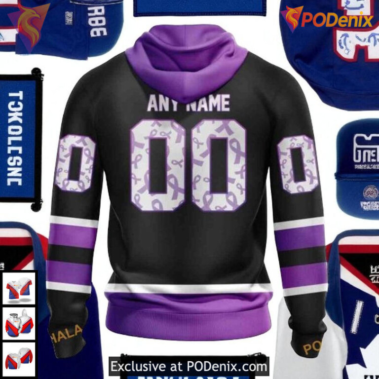 Hockey Fights Cancer Black Kits Toronto Maple Leafs Zip Up Hoodie, NHL Clothing - 1
