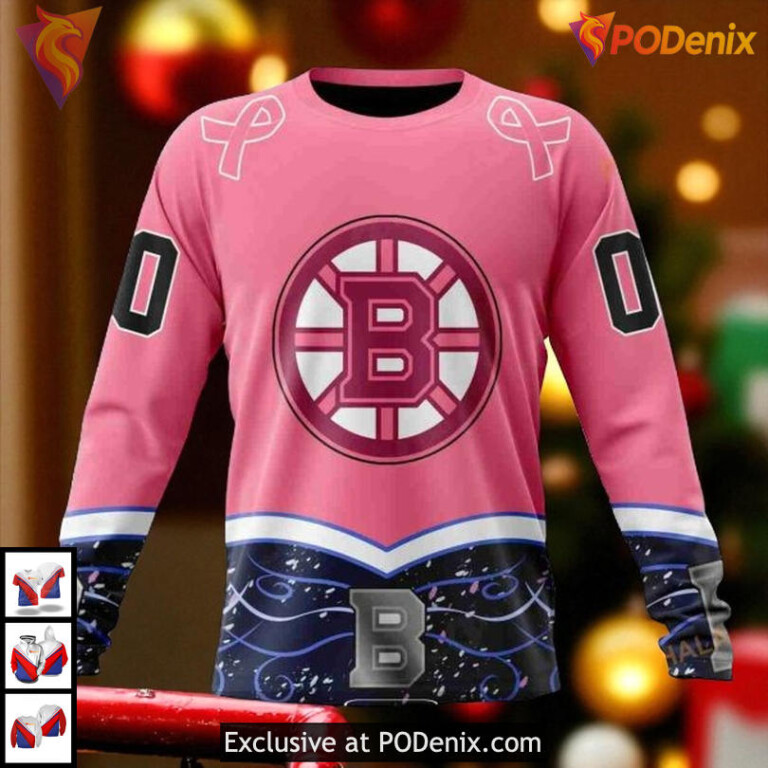 Hockey Fights Cancer Custom NHL Boston Bruins Hoodie Limited Edition - 3