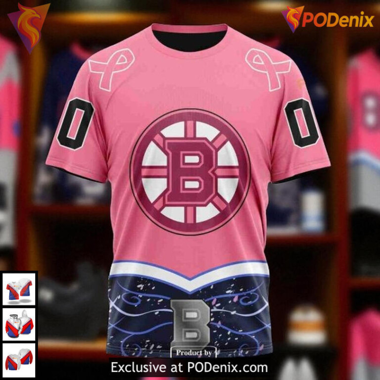 Hockey Fights Cancer Custom NHL Boston Bruins Hoodie Limited Edition - 5