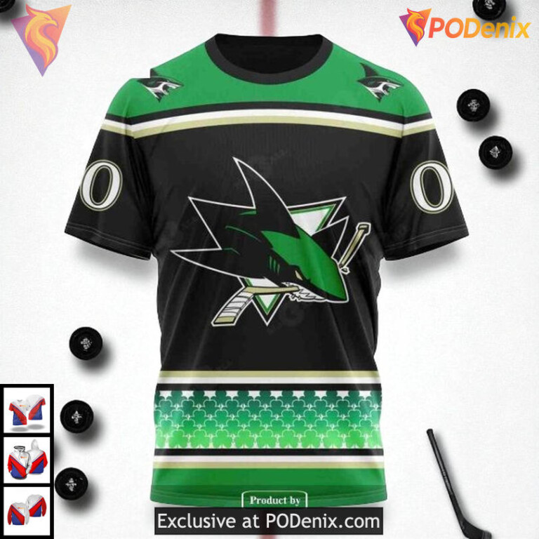 Hockey Patricks Day Celebration Custom NHL San Jose Sharks Kids Hoodie 3D - 2