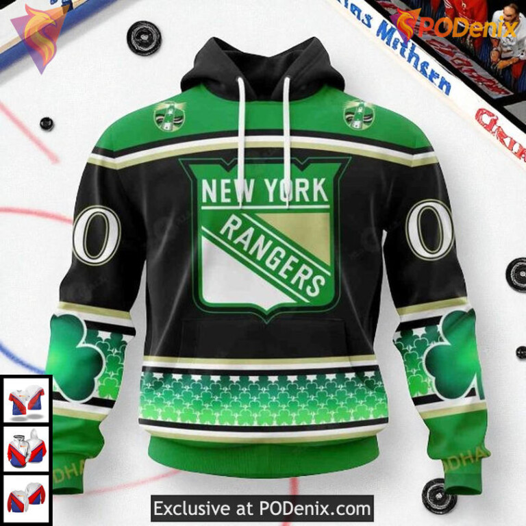 Hockey Patricks Day Celebration In A Custom New York Rangers Holiday Hoodie 3D