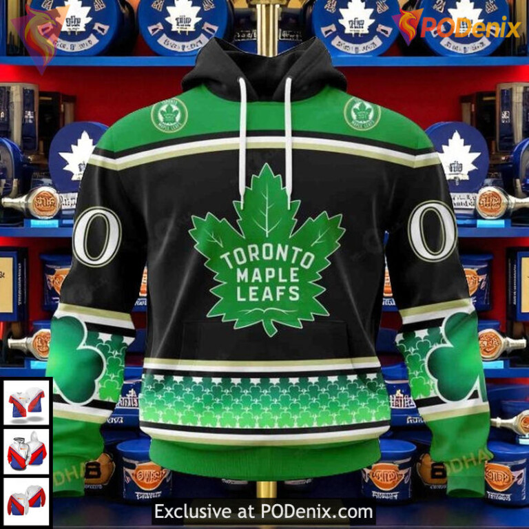 Hockey Patricks Day Toronto Maple Leafs Personalized 3D Hoodie, Custom NHL Shirt