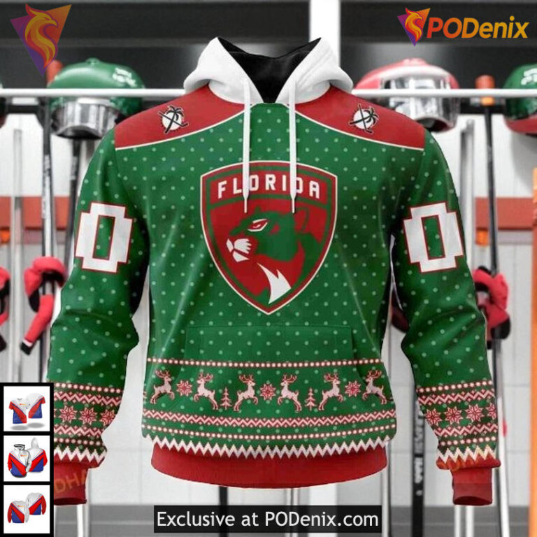 Holiday Cheer Apparel Custom Florida Panthers Holiday Hoodie NHL 3D