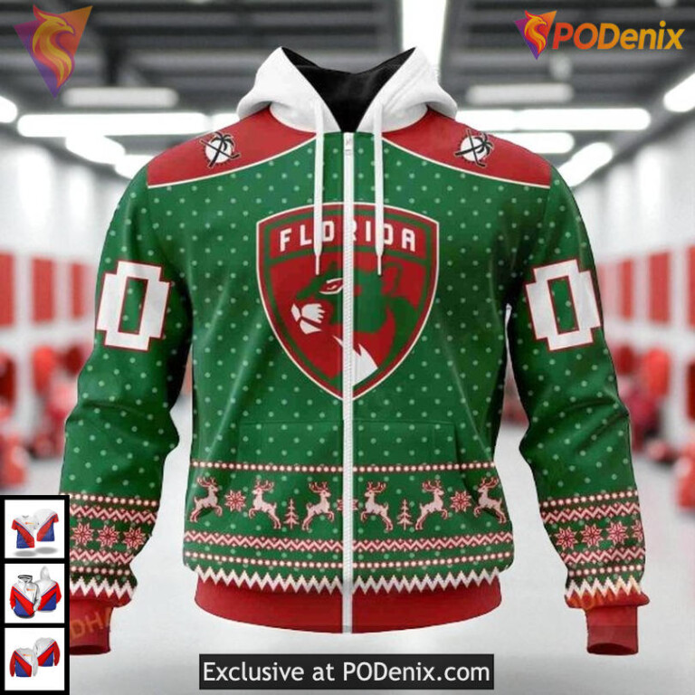 Holiday Cheer Apparel Custom Florida Panthers Holiday Hoodie NHL 3D - 1