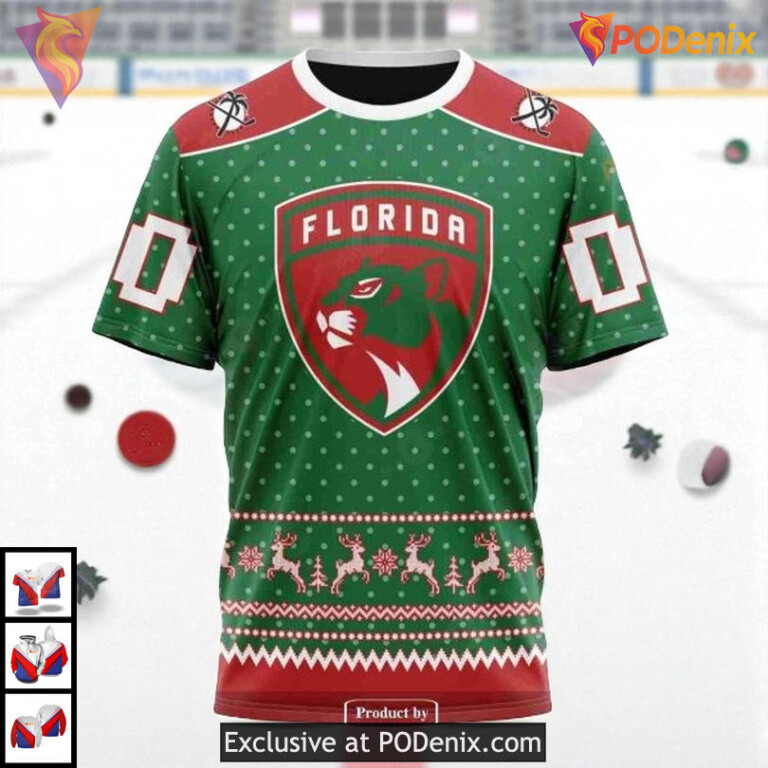 Holiday Cheer Apparel Custom Florida Panthers Holiday Hoodie NHL 3D - 3
