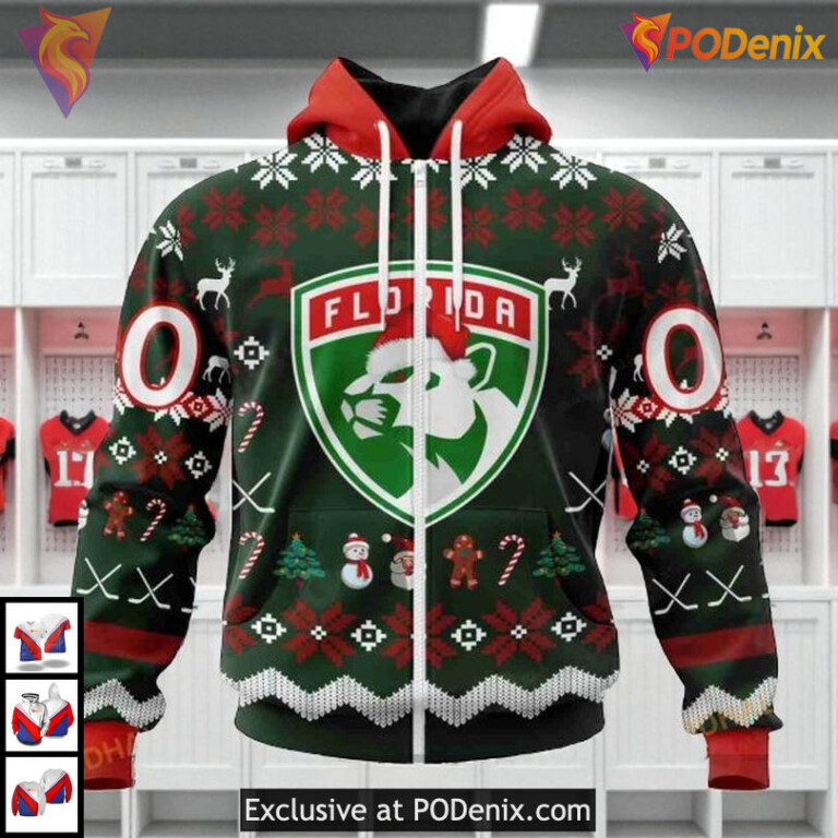 Holiday Season NHL Merch Custom Florida Panthers Graphic Hoodie Unisex 3D - 1