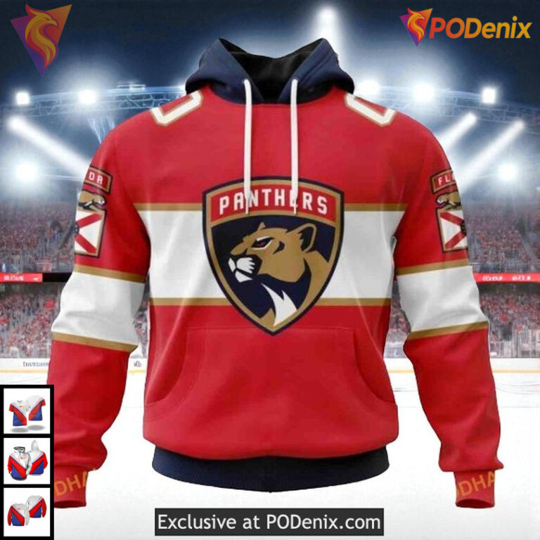 Home Kits 2025 Style Custom Florida Panthers All Over Print Hoodie NHL 3D