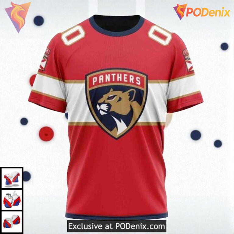 Home Kits 2025 Style Custom Florida Panthers All Over Print Hoodie NHL 3D - 2