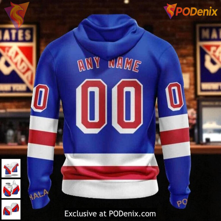 Home Kits Custom 2025 New York Rangers Sweatshirt Hoodie, NHL 3D Apparel - 1