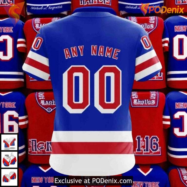 Home Kits Custom 2025 New York Rangers Sweatshirt Hoodie, NHL 3D Apparel - 3