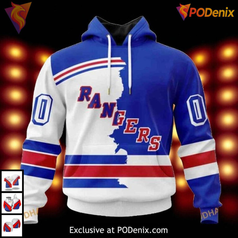 Home Mix Away Custom 2025 New York Rangers Zip Up Hoodie, NHL 3D Design