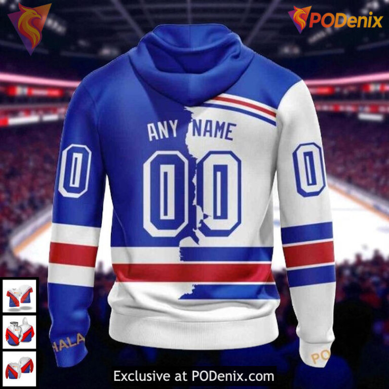 Home Mix Away Custom 2025 New York Rangers Zip Up Hoodie, NHL 3D Design - 1
