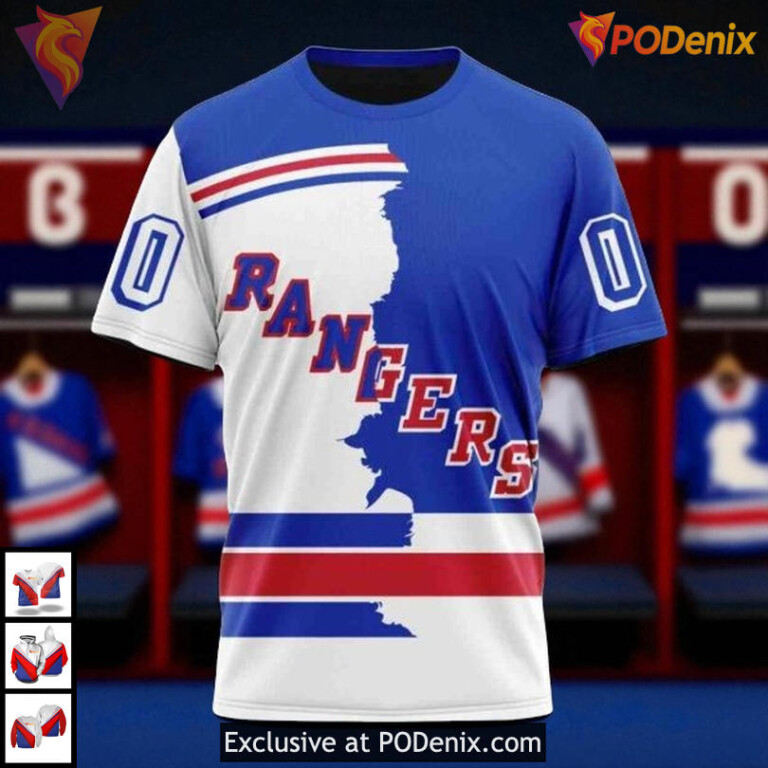 Home Mix Away Custom 2025 New York Rangers Zip Up Hoodie, NHL 3D Design - 2