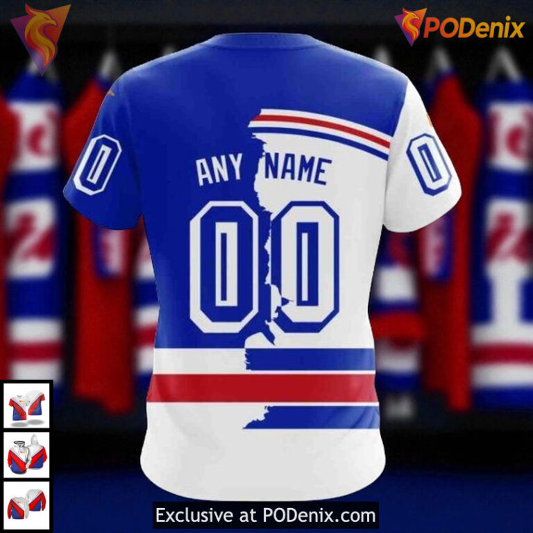 Home Mix Away Custom 2025 New York Rangers Zip Up Hoodie, NHL 3D Design - 3