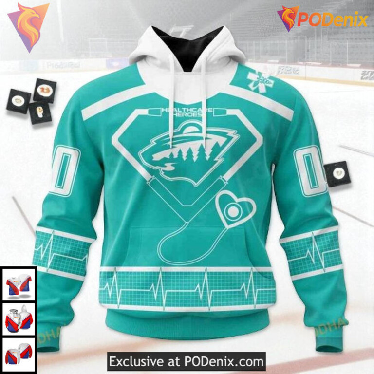Honoring Healthcare Heroes Appreciation NHL Minnesota Wild Graphic Hoodie 3D