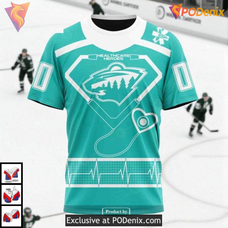 Honoring Healthcare Heroes Appreciation NHL Minnesota Wild Graphic Hoodie 3D - 2
