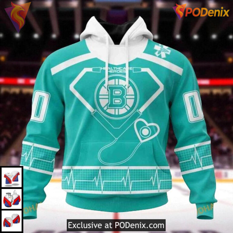 Honoring Healthcare Heroes NHL Boston Bruins Hoodie 3D Support Tribute