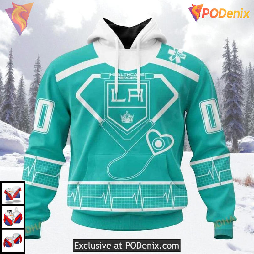 Honoring Healthcare Heroes Tribute Custom Los Angeles Kings Graphic Hoodie NHL 3D