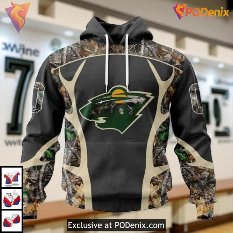 Hunting Camo Inspired NHL Minnesota Wild Unisex Hoodie 3D