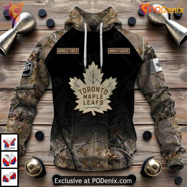 Hunting Camouflage Design Retro Toronto Maple Leafs Hoodie, Custom Sweatshirt 3D