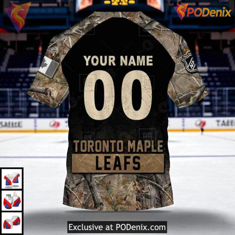 Hunting Camouflage Design Retro Toronto Maple Leafs Hoodie, Custom Sweatshirt 3D - 4