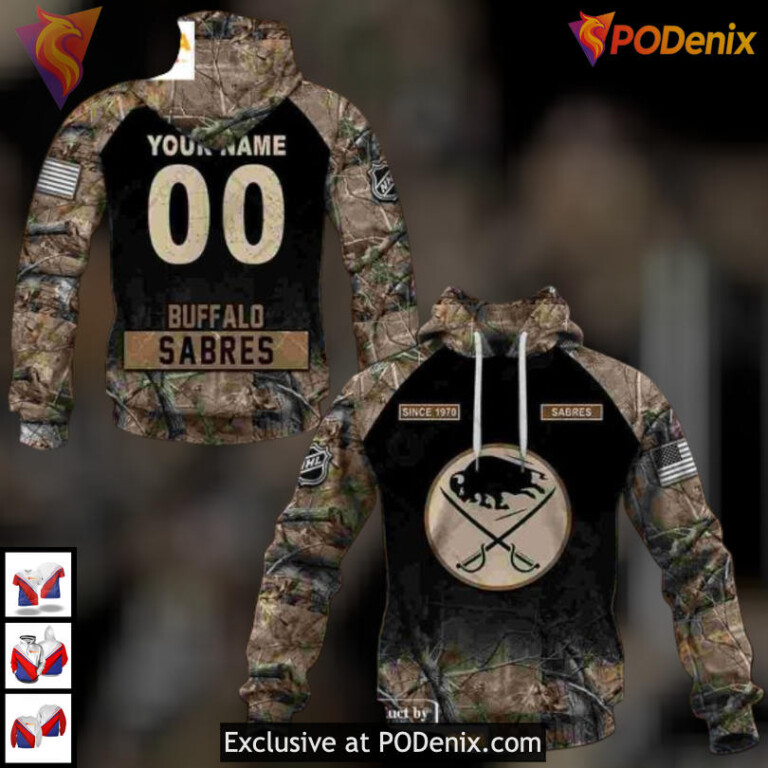 Hunting Camouflage Outdoor Style NHL Buffalo Sabres Christmas Hoodie 3D Sweatshirt