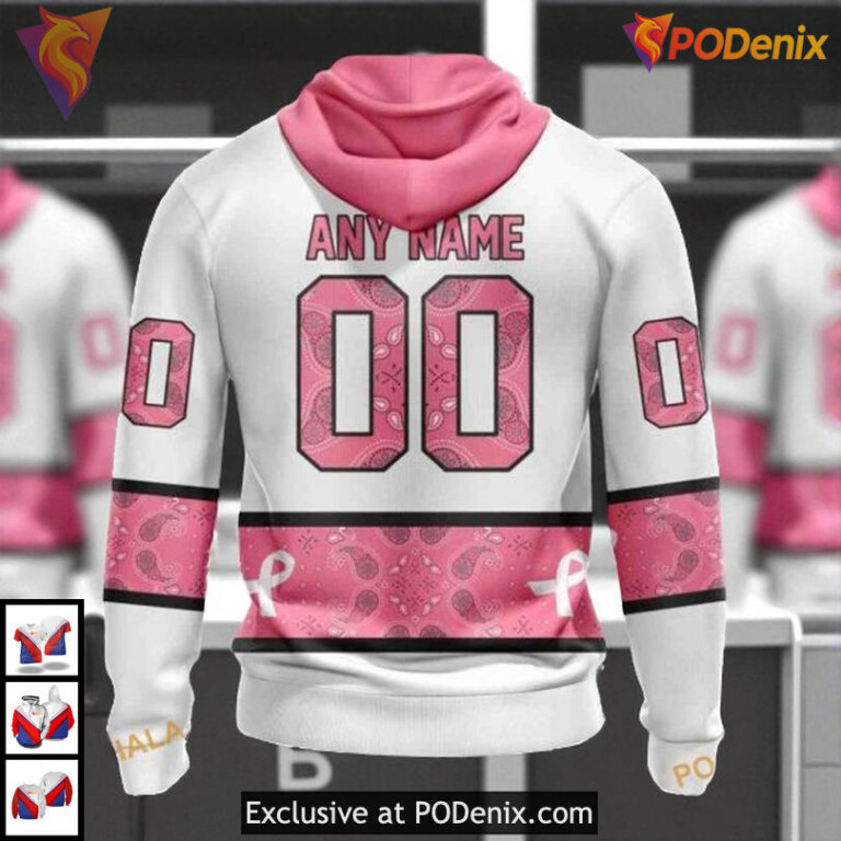 In October We Wear Pink Breast Cancer Custom Florida Panthers All Over Print Hoodie - 1