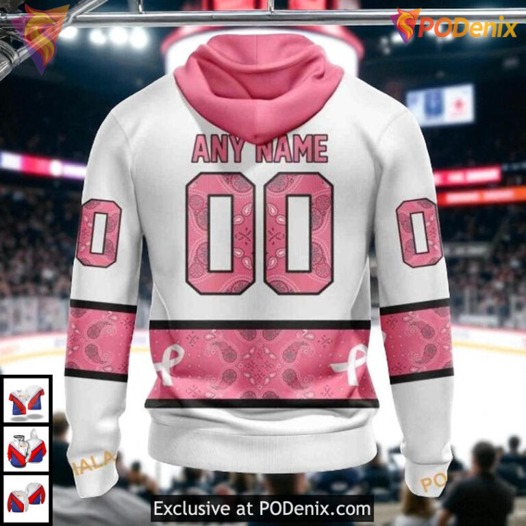 In October We Wear Pink Breast Cancer Custom Retro San Jose Sharks Hoodie 3D - 1