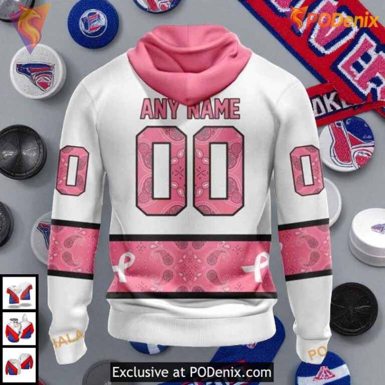 In October We Wear Pink Breast Cancer Holiday New York Rangers Hoodie 3D - 1