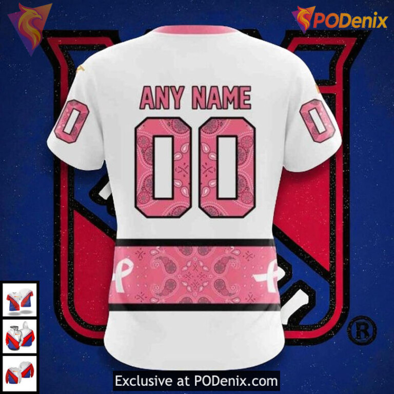 In October We Wear Pink Breast Cancer Holiday New York Rangers Hoodie 3D - 3