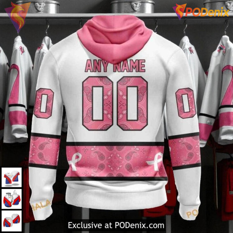 In October We Wear Pink Breast Cancer NHL Edmonton Oilers Hoodie 3D - 1