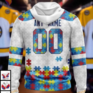 Inclusive Autism Awareness Boston Bruins Retro Hoodie Fearless Together - 1