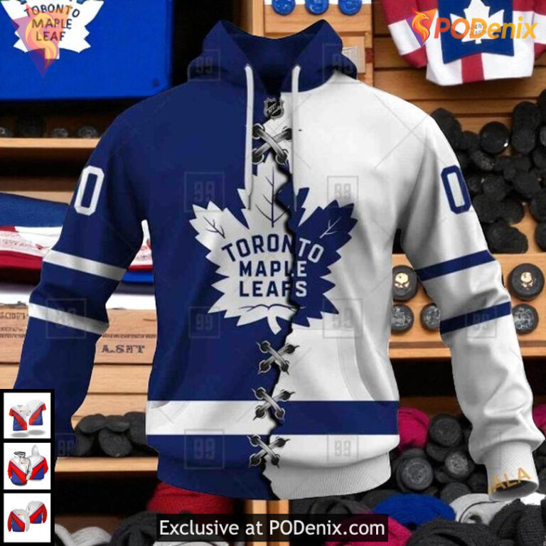 Jersey 2025 Style Toronto Maple Leafs Zip Up Hoodie, Custom NHL Hockey Apparel