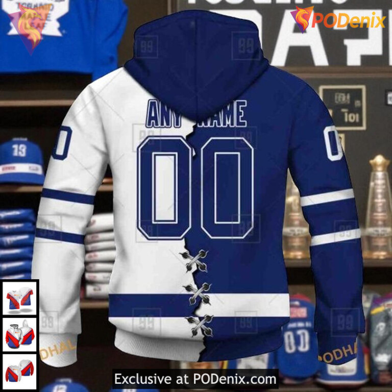 Jersey 2025 Style Toronto Maple Leafs Zip Up Hoodie, Custom NHL Hockey Apparel - 2