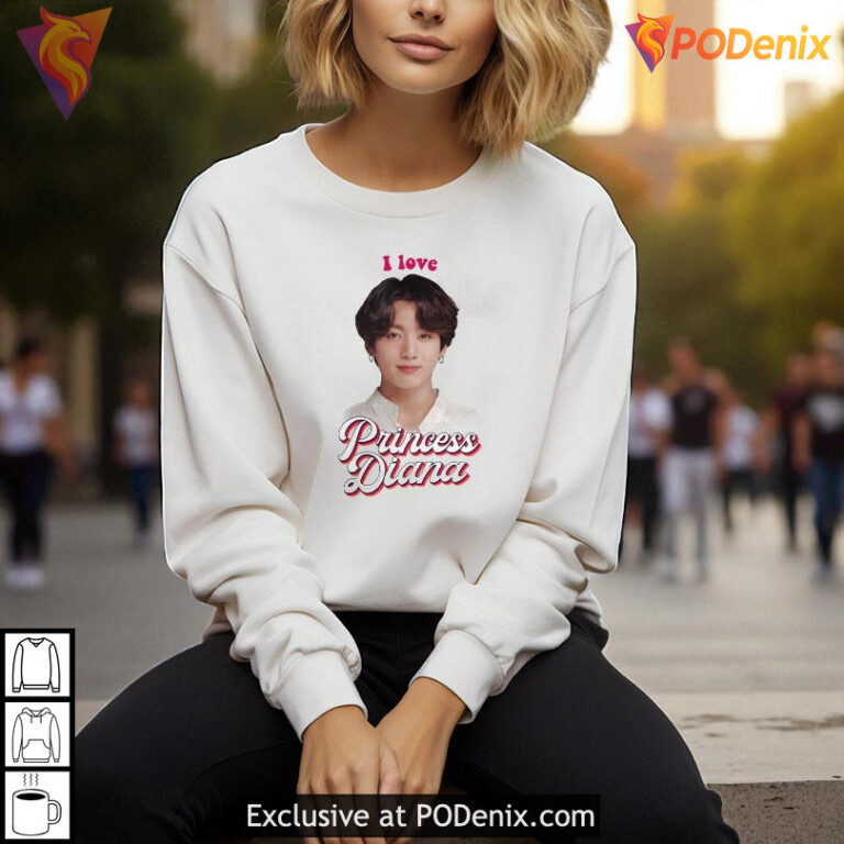 Jungkook Princess Diana shirt, funny kpop meme fashion I love quote design