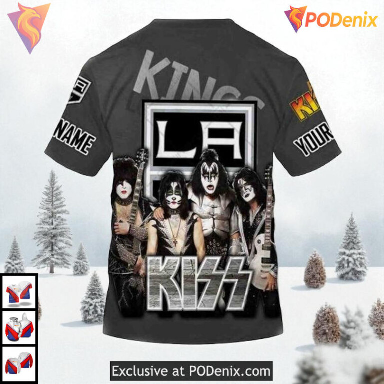 Kiss Band Rock Style Concept Custom Los Angeles Kings Pullover Hoodie NHL 3D - 3
