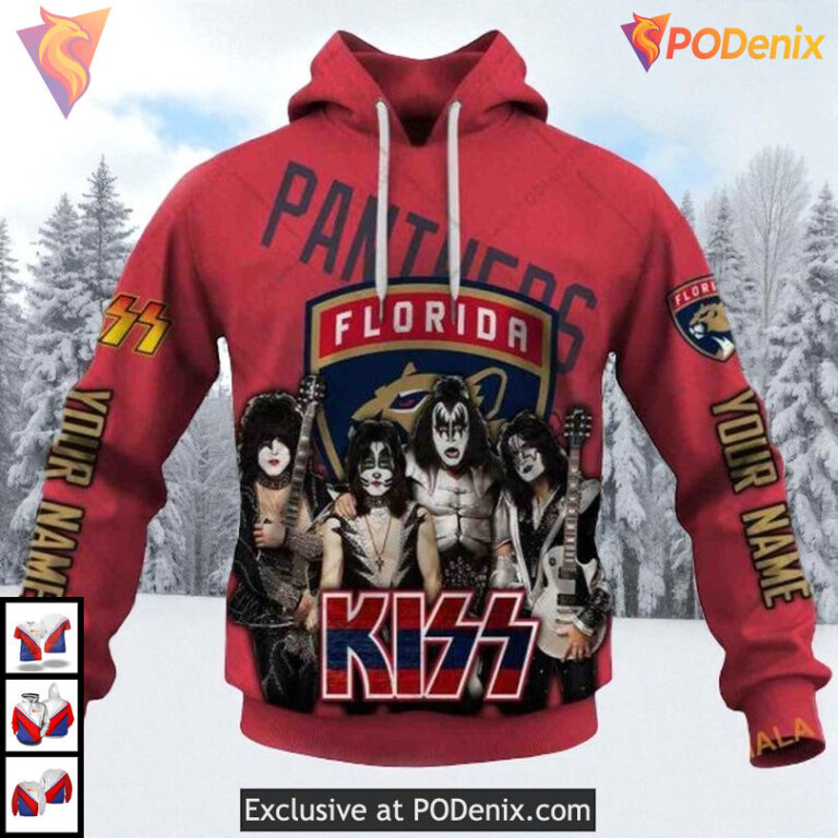 Kiss Band Rock Theme Custom Florida Panthers Sweatshirt Hoodie NHL 3D