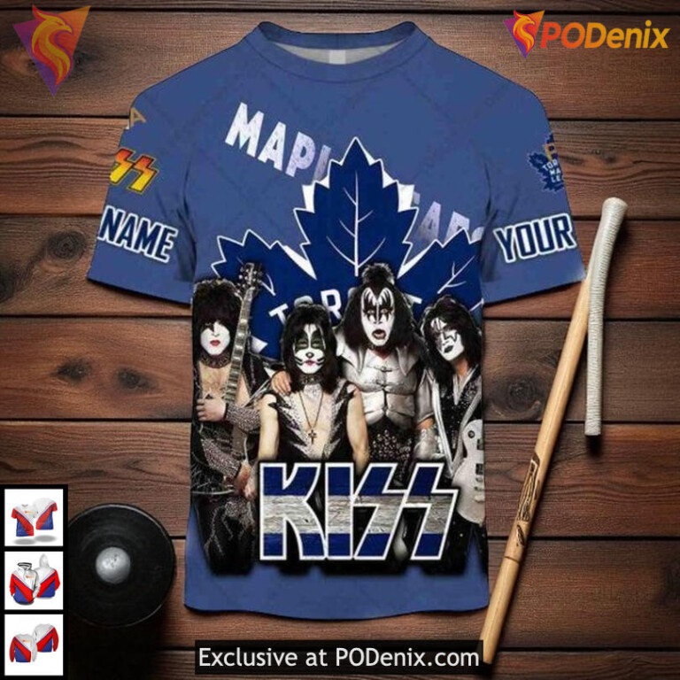 Kiss Band Style Personalized Toronto Maple Leafs Hoodie, Custom NHL 3D Shirt - 1