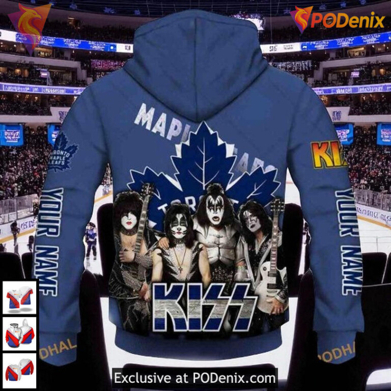 Kiss Band Style Personalized Toronto Maple Leafs Hoodie, Custom NHL 3D Shirt - 2