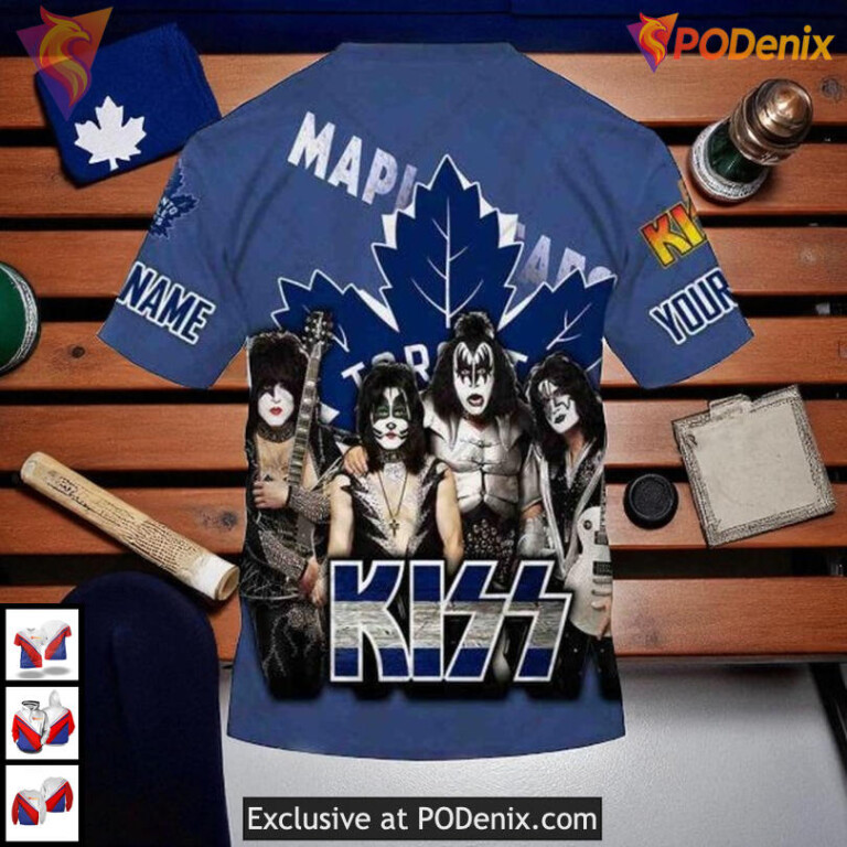 Kiss Band Style Personalized Toronto Maple Leafs Hoodie, Custom NHL 3D Shirt - 3
