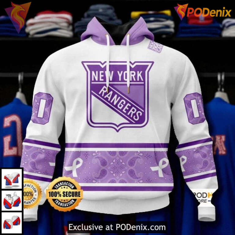 Lavender Awareness Apparel Personalized New York Rangers Hoodie 3D