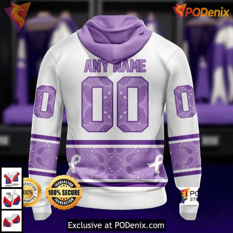 Lavender Awareness Apparel Personalized New York Rangers Hoodie 3D - 1