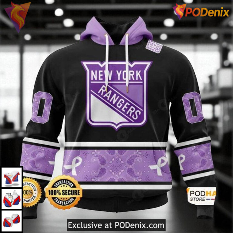 Lavender Awareness Custom Design Personalized New York Rangers Kids Hoodie 3D